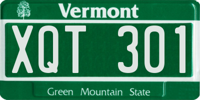 VT license plate XQT301