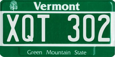 VT license plate XQT302