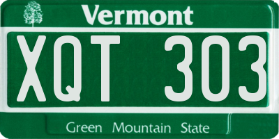 VT license plate XQT303
