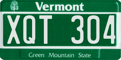 VT license plate XQT304