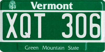 VT license plate XQT306
