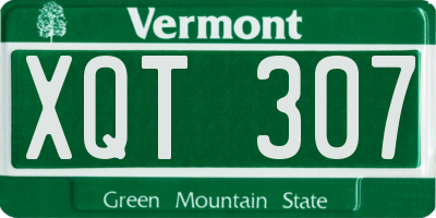 VT license plate XQT307