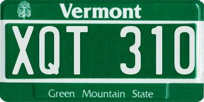 VT license plate XQT310