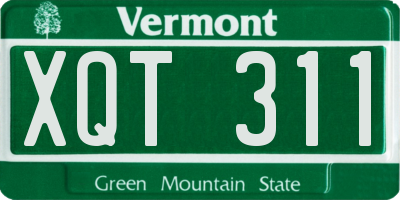 VT license plate XQT311