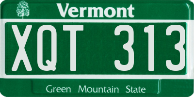 VT license plate XQT313