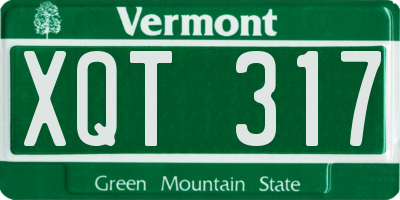 VT license plate XQT317