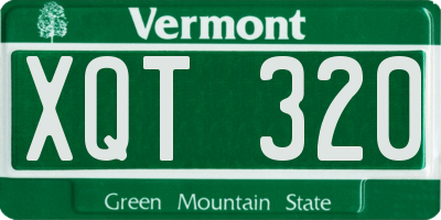 VT license plate XQT320
