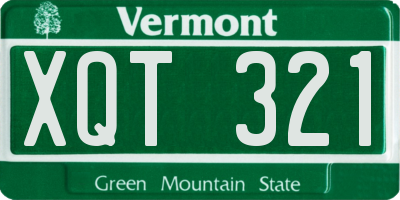 VT license plate XQT321