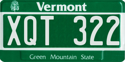 VT license plate XQT322