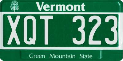 VT license plate XQT323