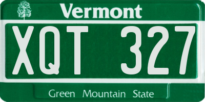 VT license plate XQT327