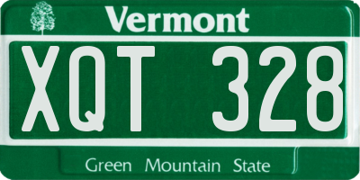 VT license plate XQT328