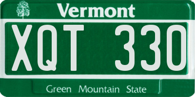 VT license plate XQT330