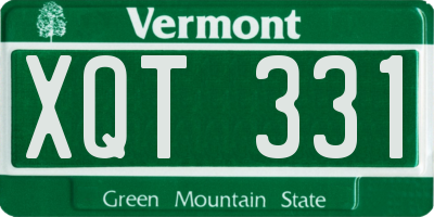 VT license plate XQT331