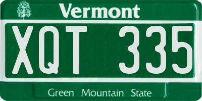 VT license plate XQT335