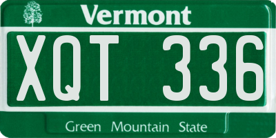 VT license plate XQT336