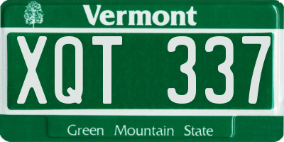 VT license plate XQT337