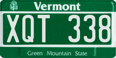 VT license plate XQT338