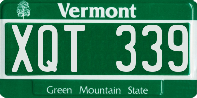 VT license plate XQT339