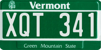 VT license plate XQT341