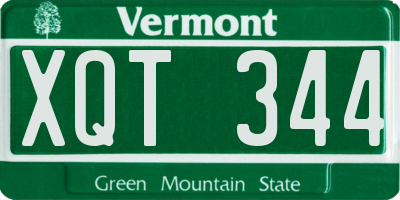 VT license plate XQT344