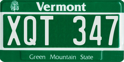 VT license plate XQT347