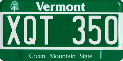 VT license plate XQT350