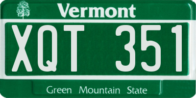 VT license plate XQT351