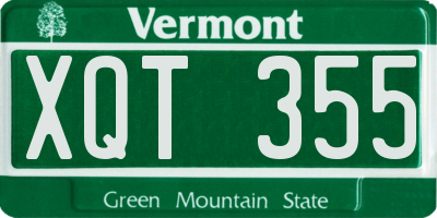 VT license plate XQT355