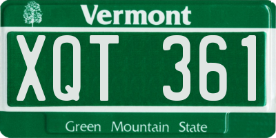 VT license plate XQT361