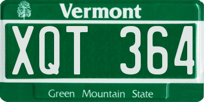 VT license plate XQT364