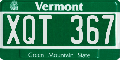 VT license plate XQT367