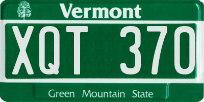 VT license plate XQT370