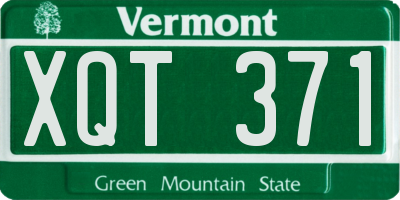 VT license plate XQT371