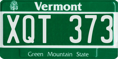 VT license plate XQT373