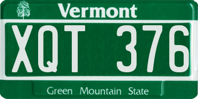 VT license plate XQT376