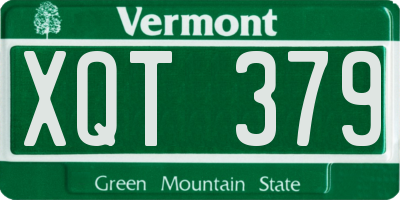 VT license plate XQT379