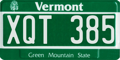VT license plate XQT385