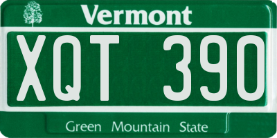 VT license plate XQT390