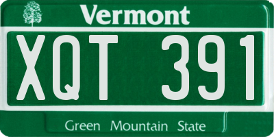 VT license plate XQT391