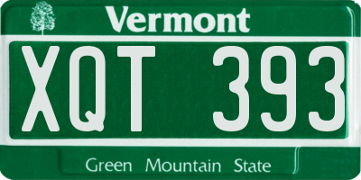 VT license plate XQT393