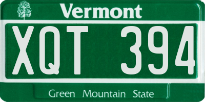 VT license plate XQT394