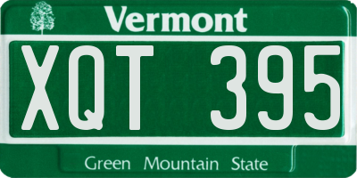VT license plate XQT395