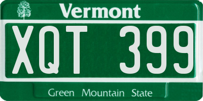VT license plate XQT399