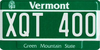 VT license plate XQT400