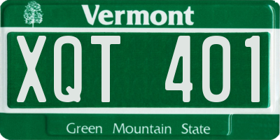 VT license plate XQT401