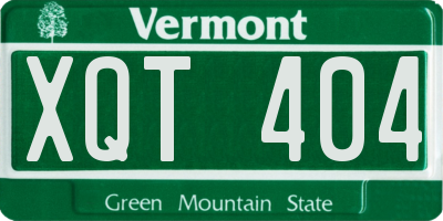 VT license plate XQT404