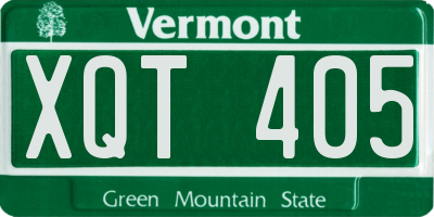 VT license plate XQT405