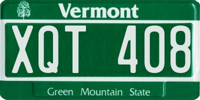 VT license plate XQT408