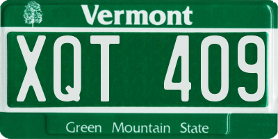 VT license plate XQT409